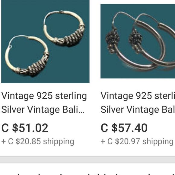 Vintage 90s Silver Hoop earrings - Picture 10 of 13